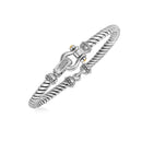 Italian Cable Bracelet in 18k Yellow Gold and Sterling Silver (5.00 mm) - Forever in Harmony