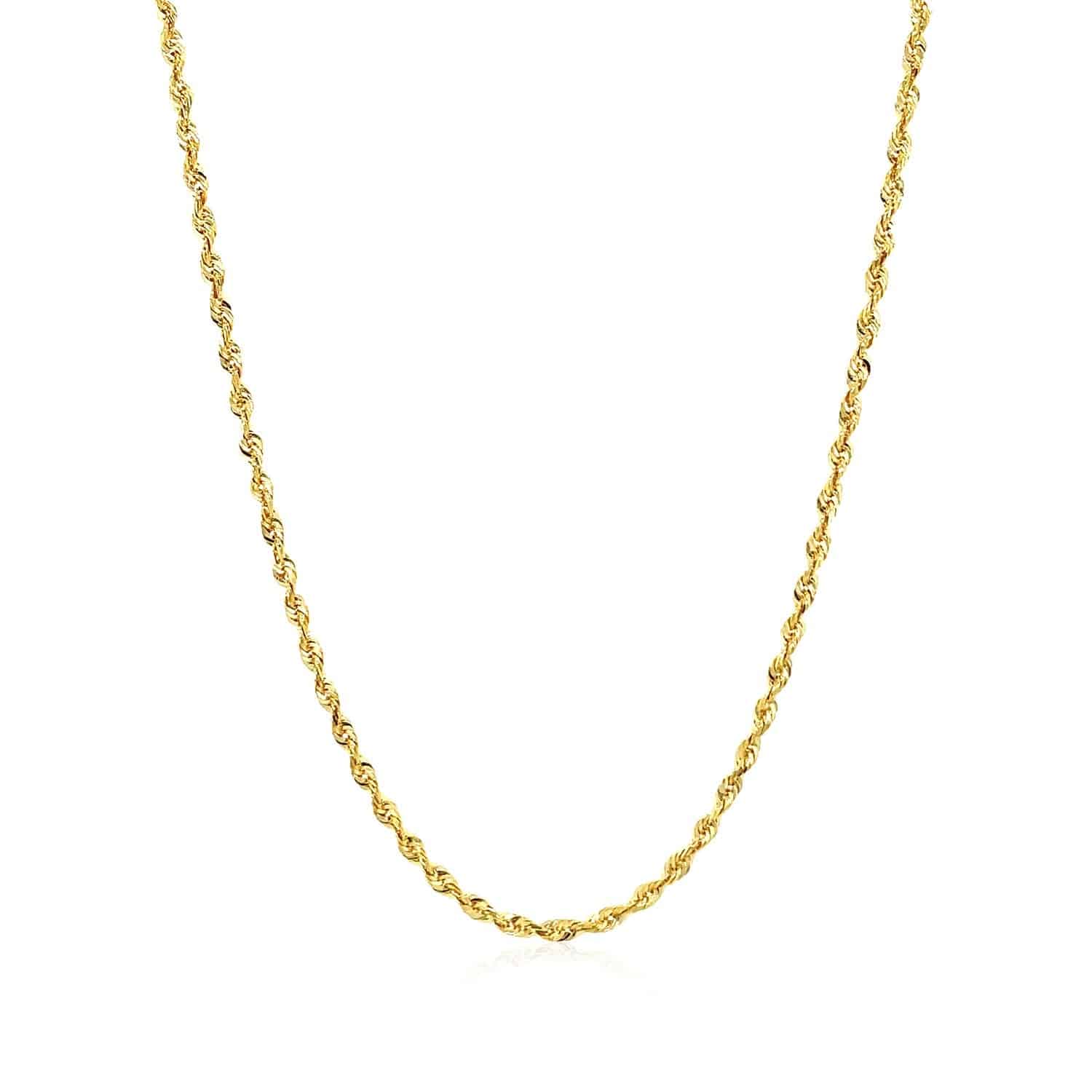 14k Yellow Gold Solid Diamond Cut Rope Chain (1.80 mm) - Forever in Harmony