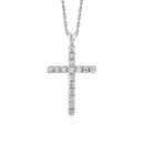 Cross Pendant with Diamonds in Sterling Silver - Forever in Harmony