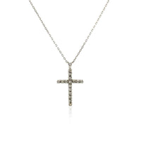 Cross Pendant with Diamonds in Sterling Silver - Forever in Harmony