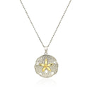 Designer Sterling Silver and 14k Yellow Gold Sand Dollar Pendant - Forever in Harmony