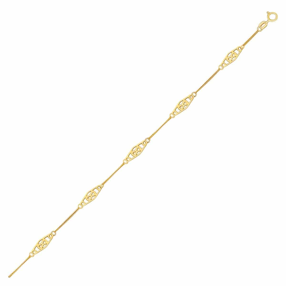 14k Yellow Gold Infinity Ankle Bracelet