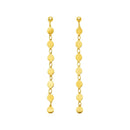 14k Yellow Gold Post Dangle Earrings with Polished Circles - Forever in Harmony