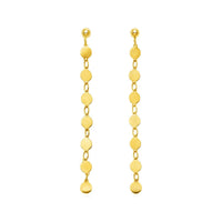 14k Yellow Gold Post Dangle Earrings with Polished Circles - Forever in Harmony