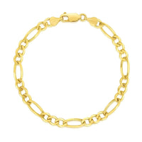 10k Yellow Gold Solid Figaro Bracelet (4.50 mm) | 7 - Forever in Harmony