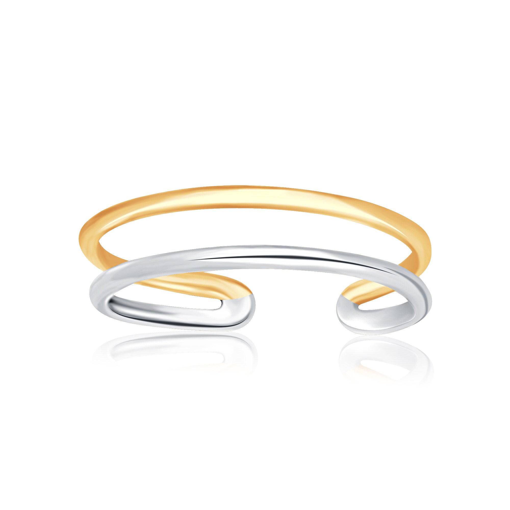 14k Two-Tone Gold Toe Ring with a Fancy Open Wire Style - Forever in Harmony