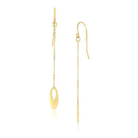 14k Yellow Gold Cutout Oval Chain Dangling Earrings - Forever in Harmony