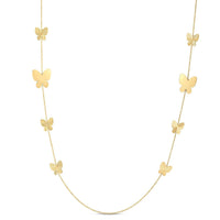 14k Yellow Gold Papillon Graduated Butterfly Necklace - Forever in Harmony