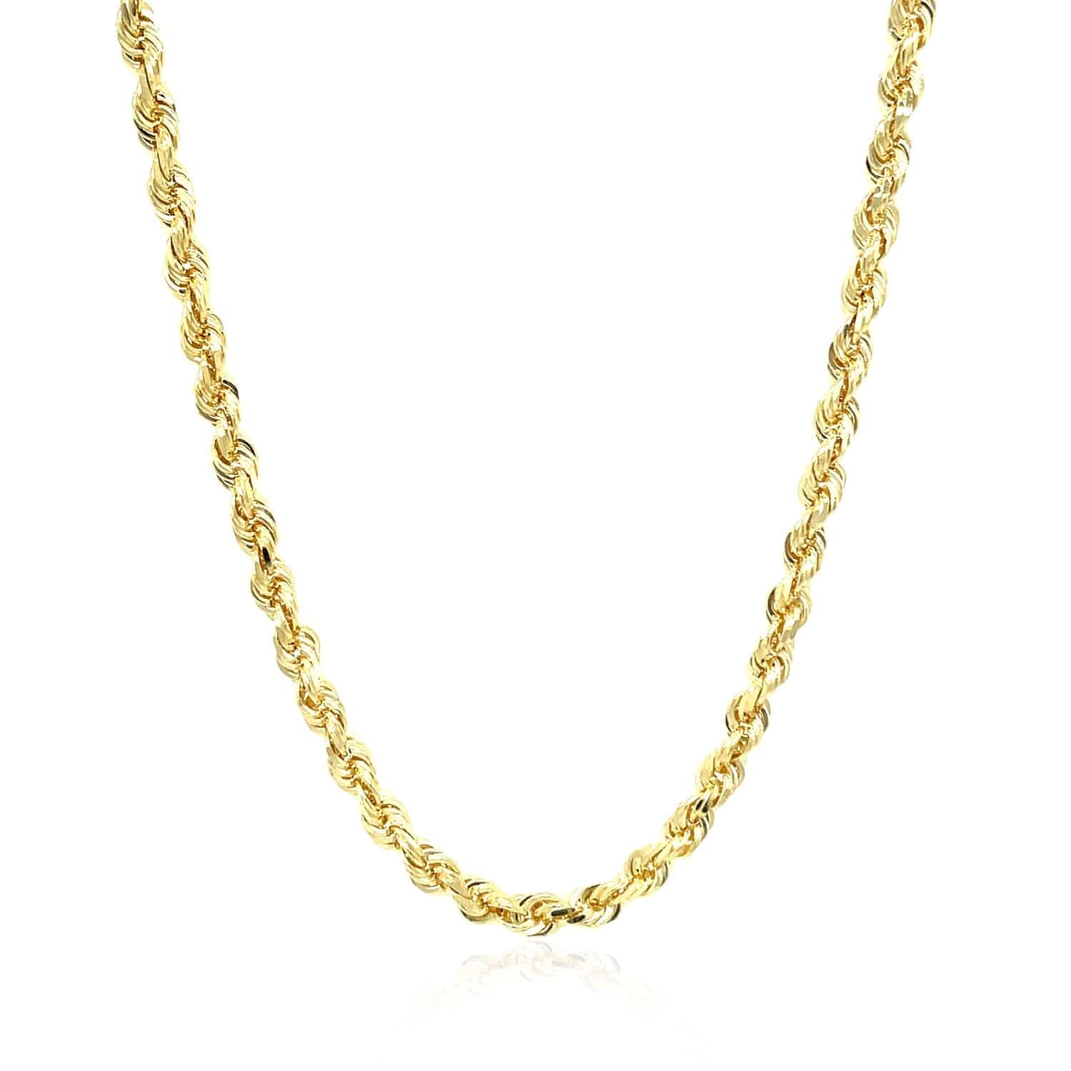 10k Yellow Gold Solid Diamond Cut Rope Chain (3.50 mm) | 18''