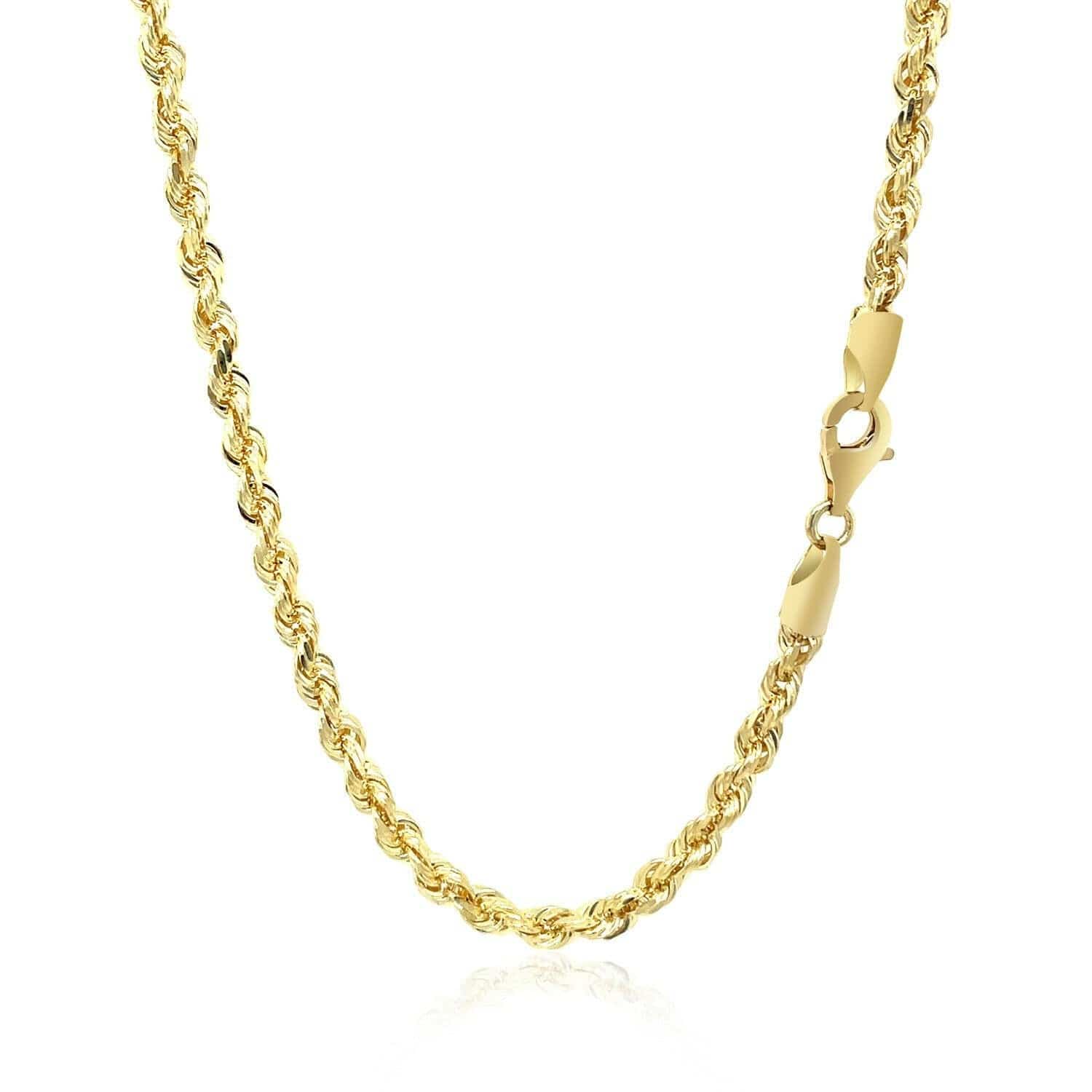 10k Yellow Gold Solid Diamond Cut Rope Chain (3.50 mm) | - Forever in Harmony