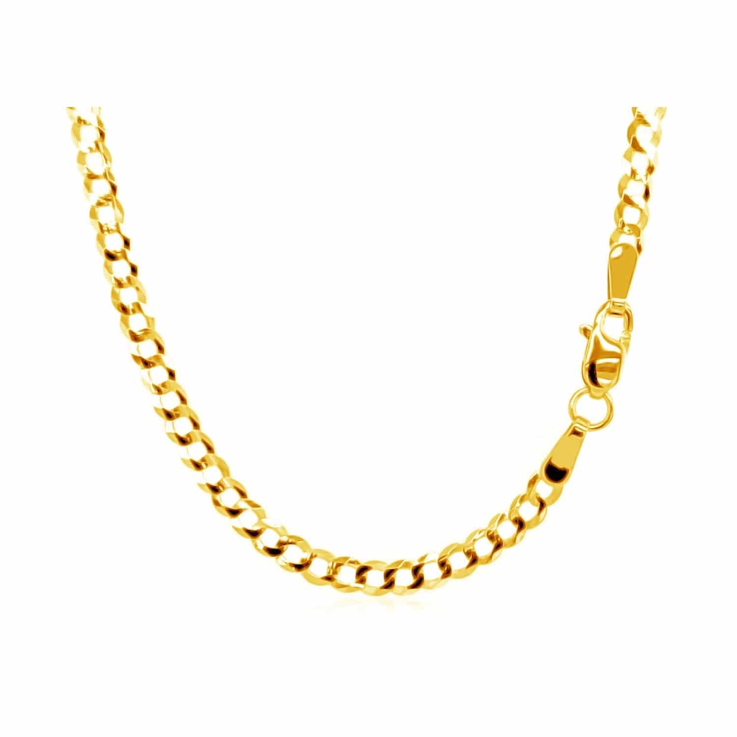 14k Yellow Gold Solid Curb Chain (2.60 mm) | 16'' - Forever in Harmony