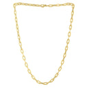 14k Yellow Gold Oval Domed Paperclip Chain Necklace (5.30 mm) - Forever in Harmony