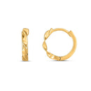 14k Yellow Gold Twist Huggie Hoops - Forever in Harmony