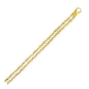 14k Two-Tone Gold Mens Bracelet with S Style Bar Links (7.85 mm) | - Forever in Harmony