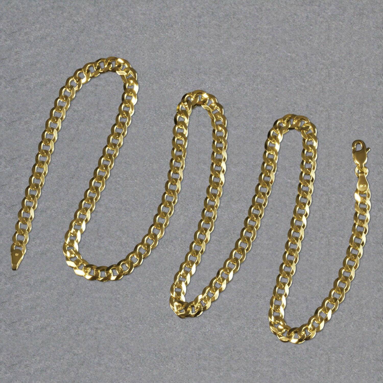 14k Yellow Gold Solid Curb Chain (4.70 mm) | - Forever in Harmony