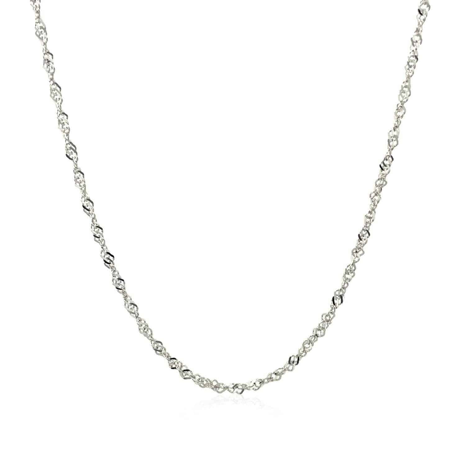 14k White Gold Singapore Chain (1.30 mm) - Forever in Harmony