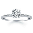 14k White Gold Engagement Ring with Diamond Band Design - Forever in Harmony