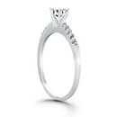 14k White Gold Engagement Ring with Diamond Band Design - Forever in Harmony