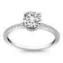 14k White Gold Diamond Collar Engagement Ring - Forever in Harmony