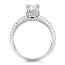 14k White Gold Diamond Collar Engagement Ring - Forever in Harmony