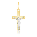 14k Two Tone Gold Crucifix Motif Pendant - Forever in Harmony