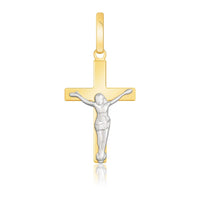 14k Two Tone Gold Crucifix Motif Pendant - Forever in Harmony