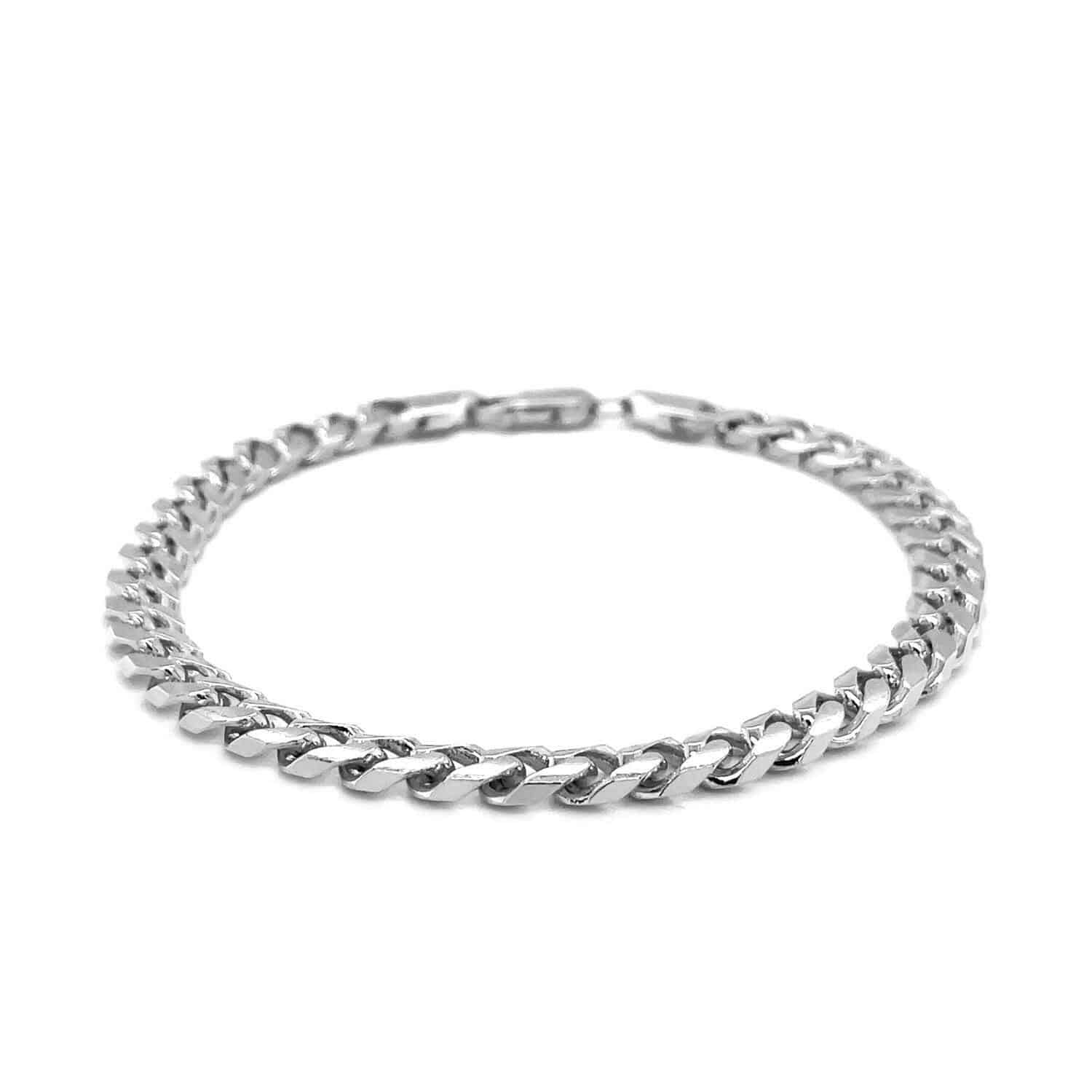 14k White Gold Solid Miami Cuban Bracelet (6.00 mm) | - Forever in Harmony