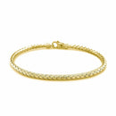 Fancy Weave Bangle in 14k Yellow Gold (3.00 mm) | - Forever in Harmony