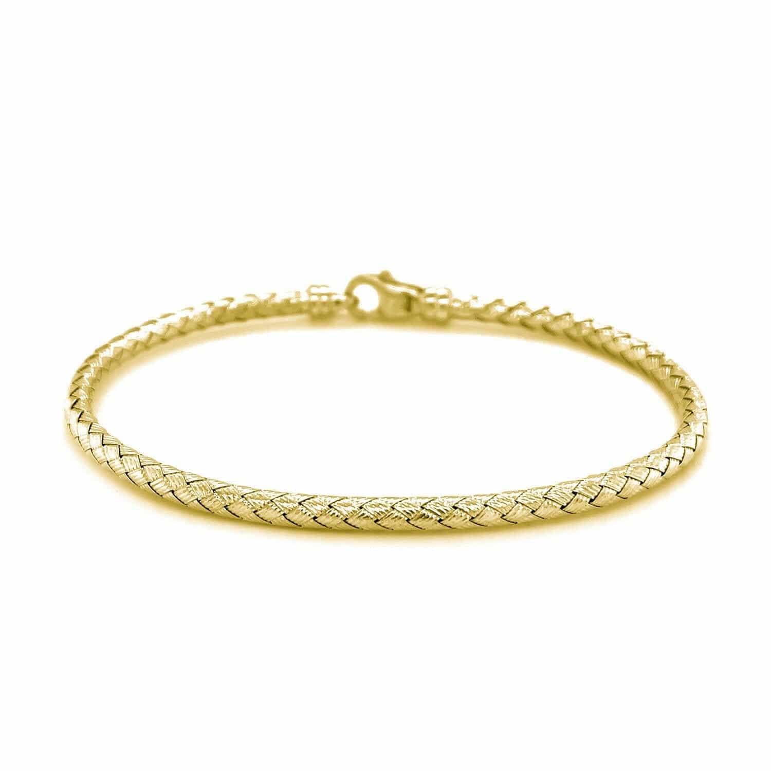 Fancy Weave Bangle in 14k Yellow Gold (3.00 mm) |