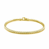 Fancy Weave Bangle in 14k Yellow Gold (3.00 mm) | - Forever in Harmony