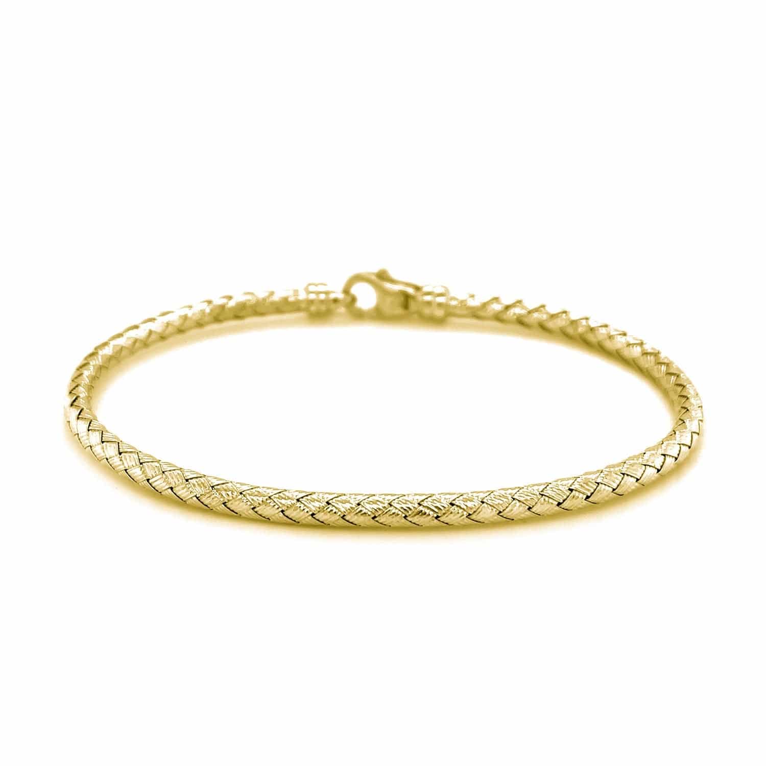 Fancy Weave Bangle in 14k Yellow Gold (3.00 mm) | 7.25''