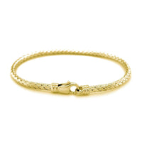 Fancy Weave Bangle in 14k Yellow Gold (3.00 mm) | - Forever in Harmony