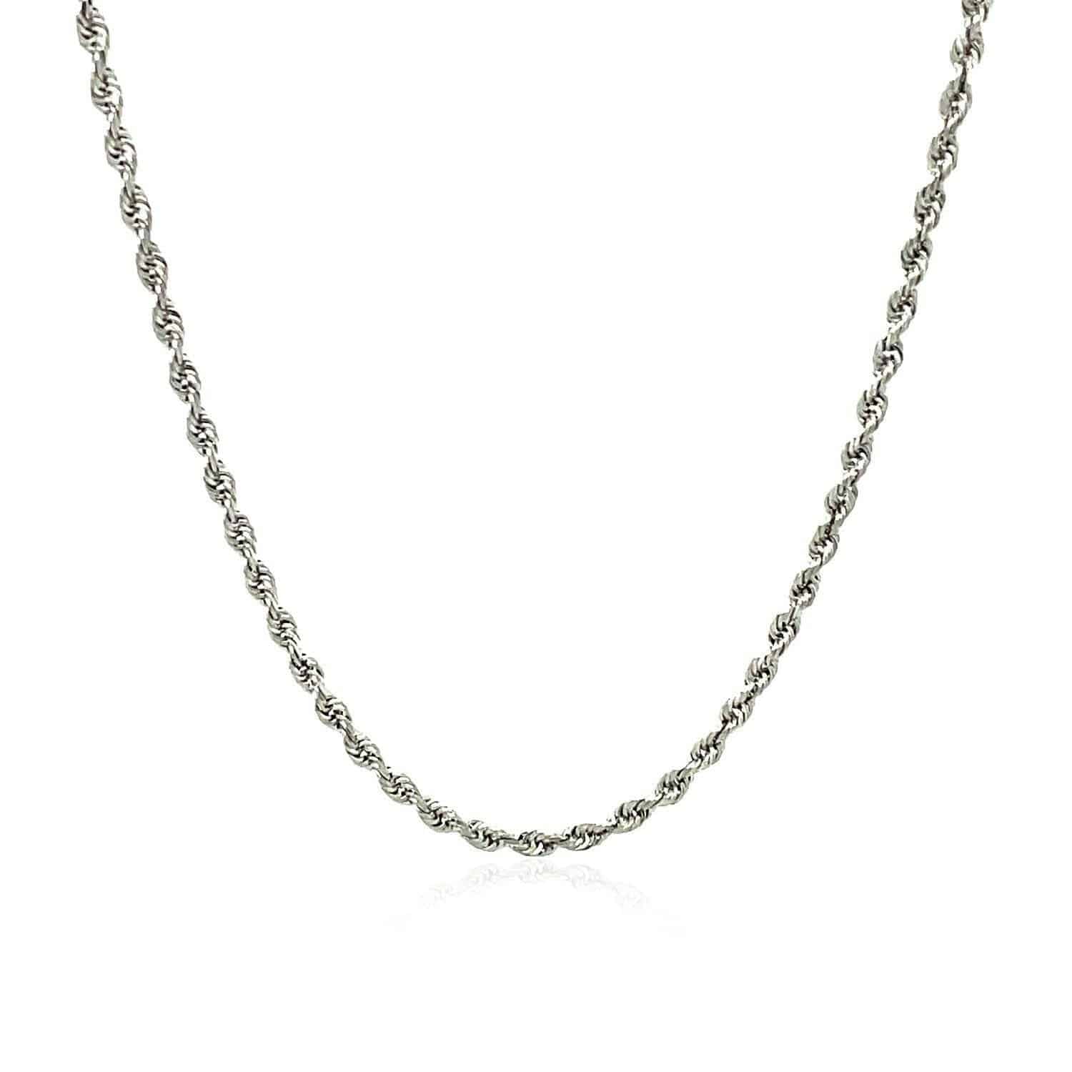 14k White Gold Solid Diamond Cut Rope Chain (2.00 mm) | - Forever in Harmony