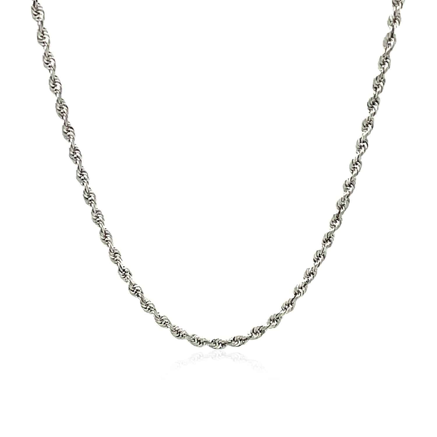 14k White Gold Solid Diamond Cut Rope Chain (2.00 mm) | 16'' - Forever in Harmony