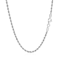 14k White Gold Solid Diamond Cut Rope Chain (2.00 mm) | - Forever in Harmony