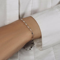 14k White Gold Bracelet with Polished Circles (4.00 mm) | - Forever in Harmony