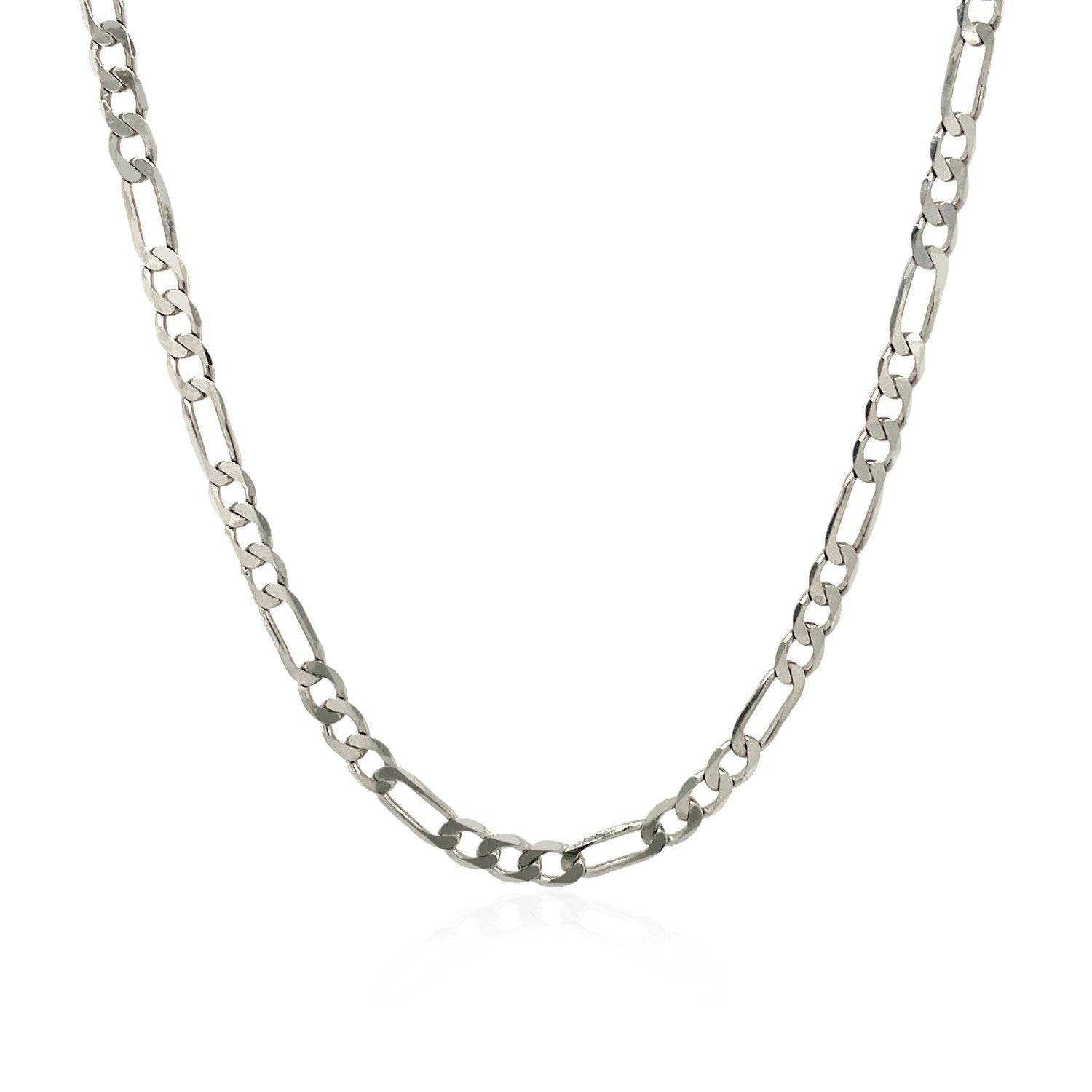 14k White Gold Solid Figaro Chain (3.00 mm) - Forever in Harmony