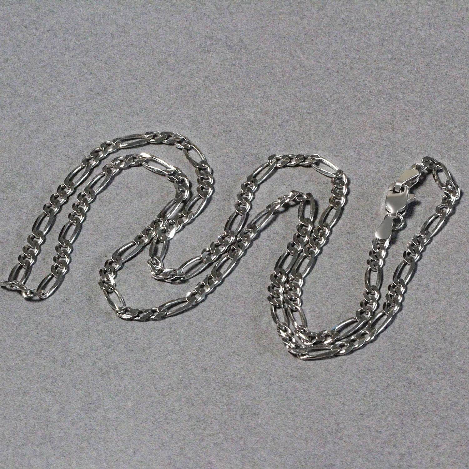 14k White Gold Solid Figaro Chain (3.00 mm) - Forever in Harmony