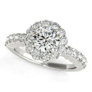 14k White Gold Round Floral Motif Diamond Engagement Ring (1 5/8 cttw) - Forever in Harmony