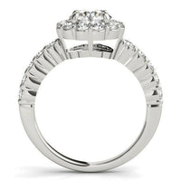 14k White Gold Round Floral Motif Diamond Engagement Ring (1 5/8 cttw) - Forever in Harmony