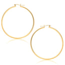 14k Yellow Gold Polished Hoop Earrings (1.5x45mm) - Forever in Harmony