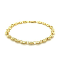 14k Yellow Gold Puffed Mariner Link Bracelet (4.70 mm) | - Forever in Harmony