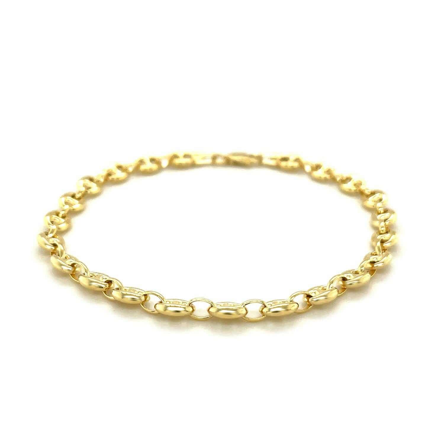 14k Yellow Gold Puffed Mariner Link Bracelet (4.70 mm) |