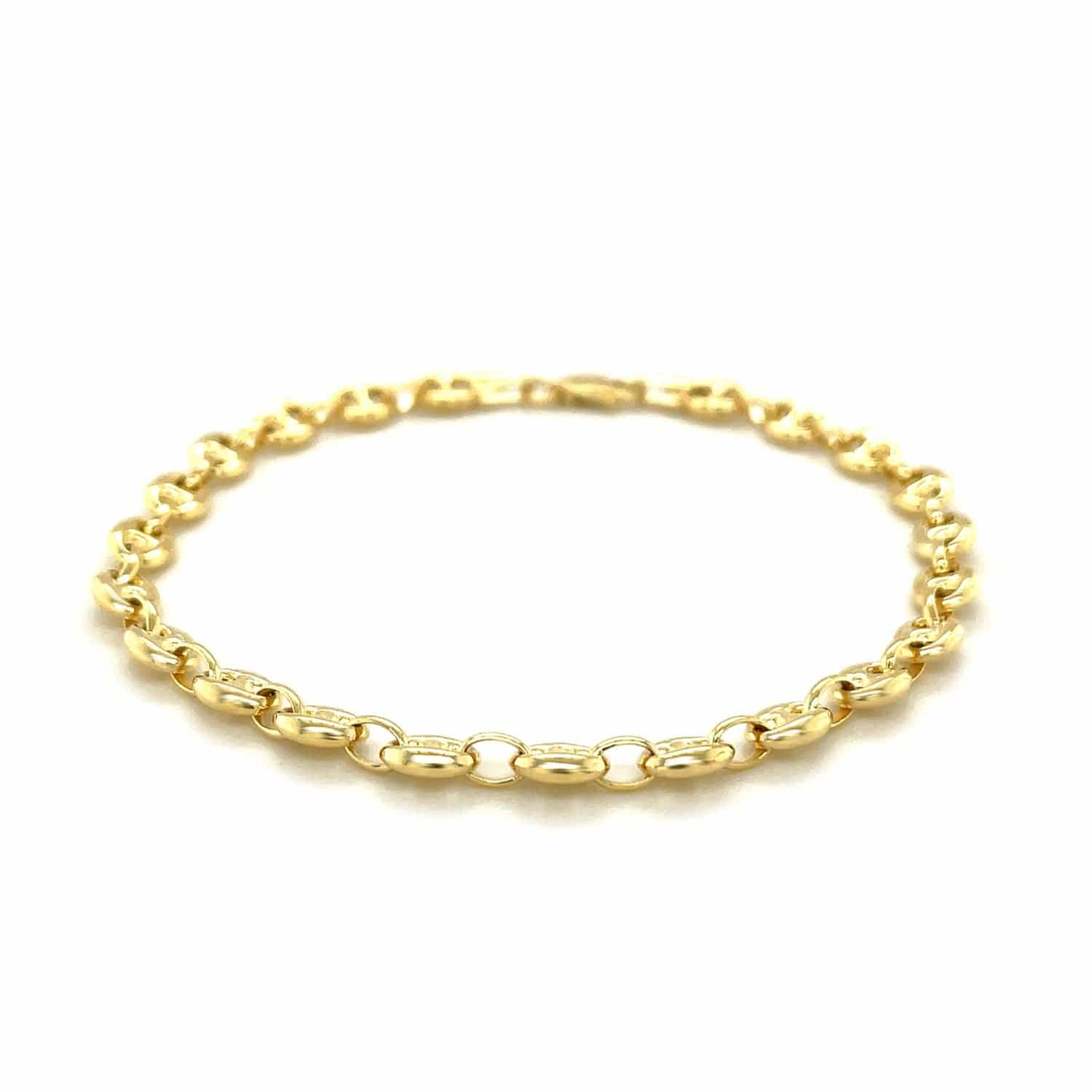 14k Yellow Gold Puffed Mariner Link Bracelet (4.70 mm) | 6'' - Forever in Harmony