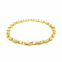 14k Yellow Gold Puffed Mariner Link Bracelet (4.70 mm) | 6'' - Forever in Harmony