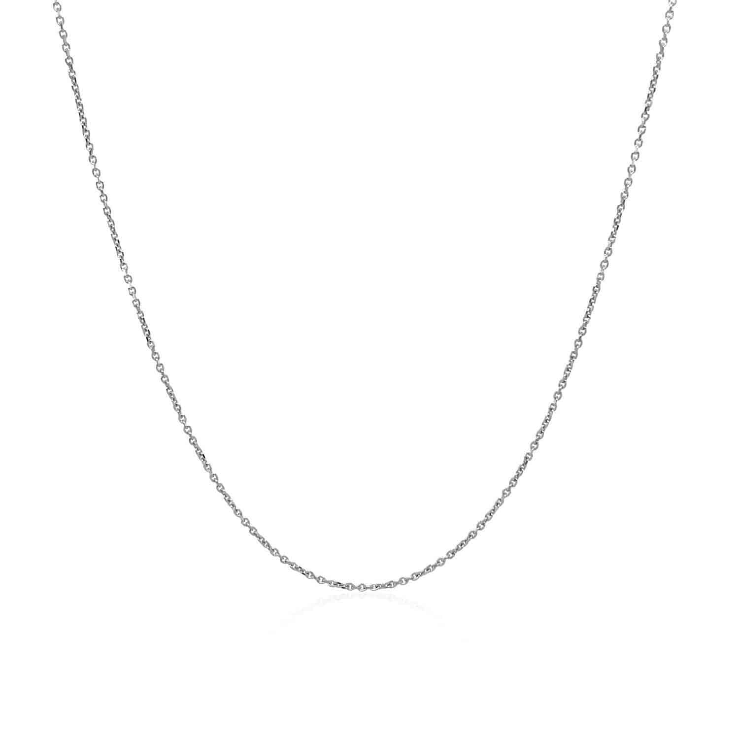 14k White Gold Cable Link Chain (0.50 mm) |