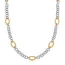 18k Yellow Gold and Sterling Silver Rhodium Plated Multi Style Chain Necklace - Forever in Harmony