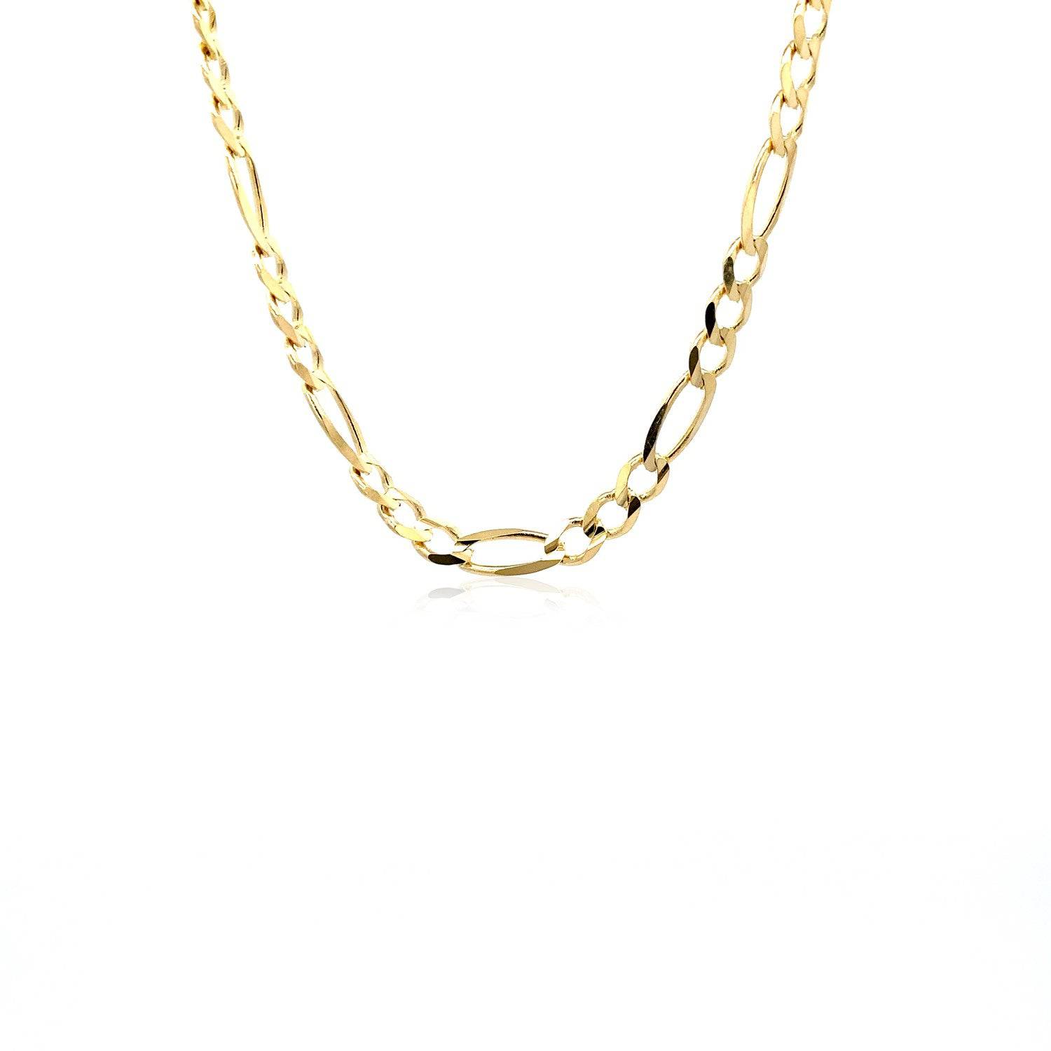 14k Yellow Gold Solid Figaro Chain (4.50 mm)