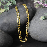 14k Yellow Gold Solid Figaro Chain (4.50 mm) - Forever in Harmony