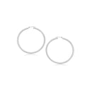 14k White Gold Polished Hoop Earrings (3x20mm) - Forever in Harmony